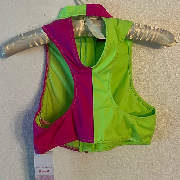 {Hurley x LoveShackFancy} Brand New Max Solid Blocked High Neck Bikini Top - Picture 15 of 15